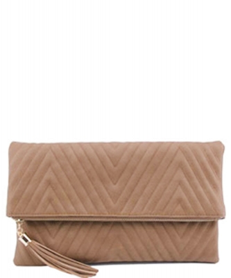 Chevron Quilted Bifold Crossbody Clutch LP048QA BRICK